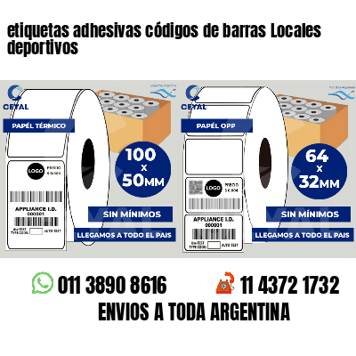etiquetas adhesivas códigos de barras Locales deportivos
