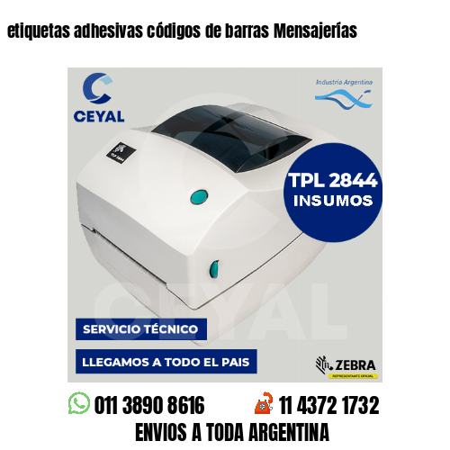 etiquetas adhesivas códigos de barras Mensajerías