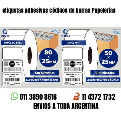 etiquetas adhesivas códigos de barras Papelerías