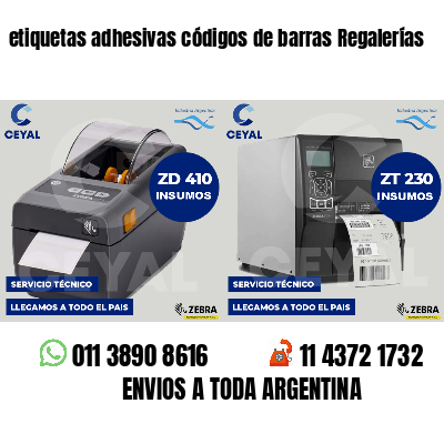 etiquetas adhesivas códigos de barras Regalerías