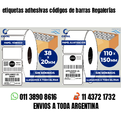 etiquetas adhesivas códigos de barras Regalerías