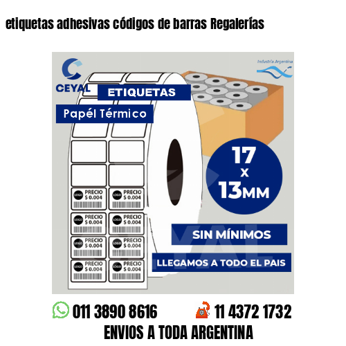 etiquetas adhesivas códigos de barras Regalerías