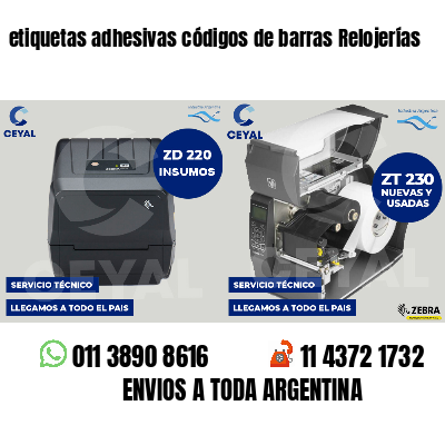 etiquetas adhesivas códigos de barras Relojerías