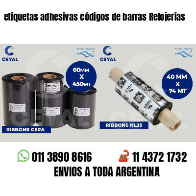 etiquetas adhesivas códigos de barras Relojerías