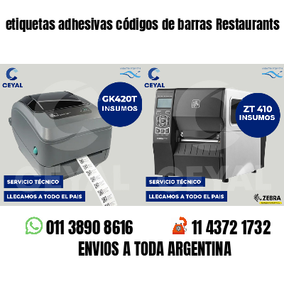 etiquetas adhesivas códigos de barras Restaurants