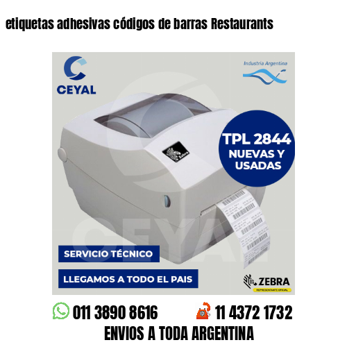 etiquetas adhesivas códigos de barras Restaurants