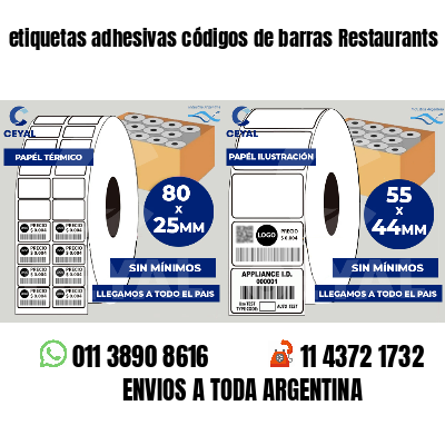 etiquetas adhesivas códigos de barras Restaurants