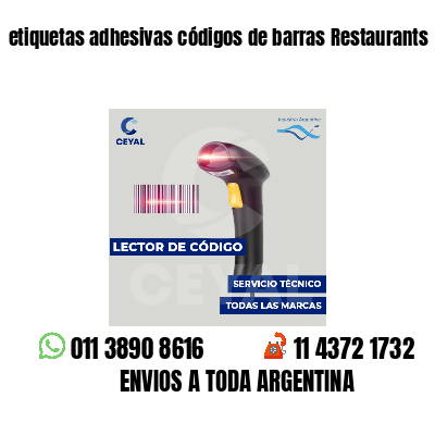 etiquetas adhesivas códigos de barras Restaurants