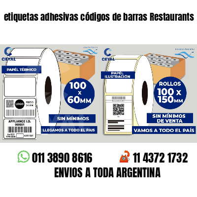 etiquetas adhesivas códigos de barras Restaurants