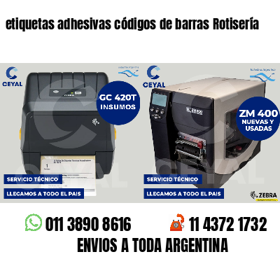 etiquetas adhesivas códigos de barras Rotisería