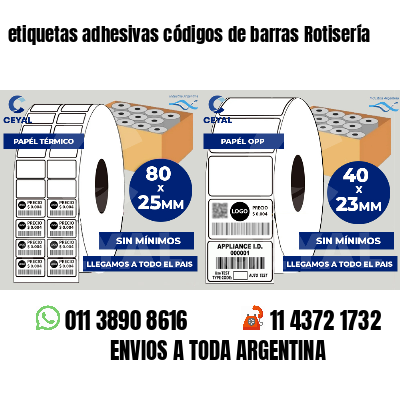etiquetas adhesivas códigos de barras Rotisería