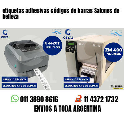 etiquetas adhesivas códigos de barras Salones de belleza