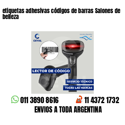 etiquetas adhesivas códigos de barras Salones de belleza