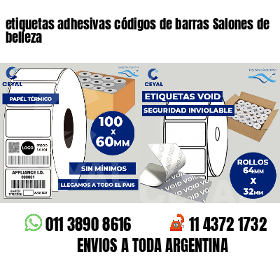 etiquetas adhesivas códigos de barras Salones de belleza