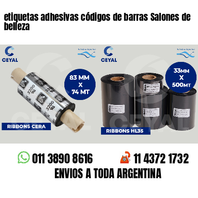 etiquetas adhesivas códigos de barras Salones de belleza