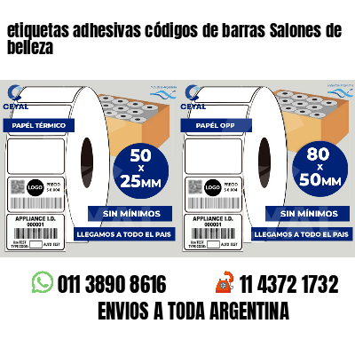 etiquetas adhesivas códigos de barras Salones de belleza