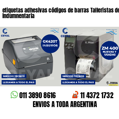 etiquetas adhesivas códigos de barras Talleristas de indumnentaria