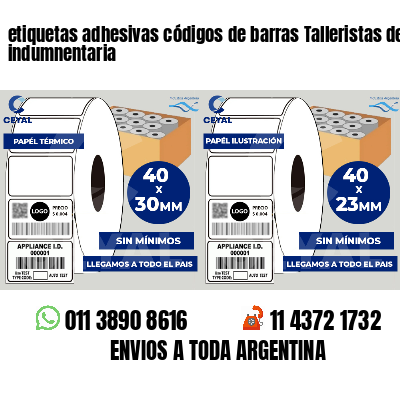 etiquetas adhesivas códigos de barras Talleristas de indumnentaria