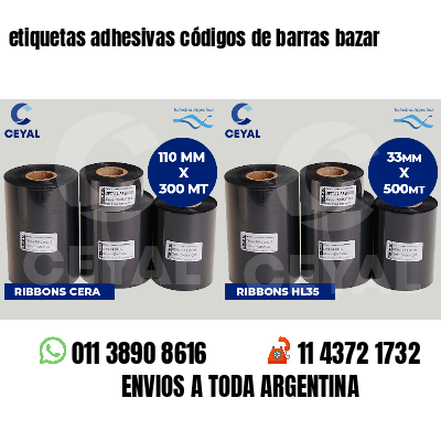 etiquetas adhesivas códigos de barras bazar
