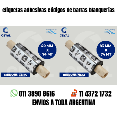 etiquetas adhesivas códigos de barras blanquerías