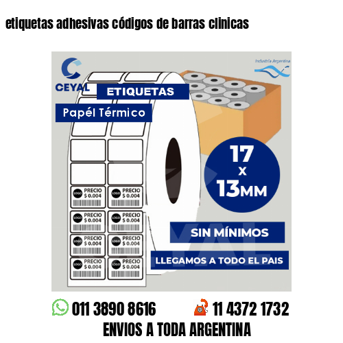 etiquetas adhesivas códigos de barras clinicas