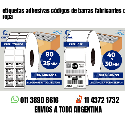 etiquetas adhesivas códigos de barras fabricantes de ropa