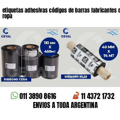 etiquetas adhesivas códigos de barras fabricantes de ropa