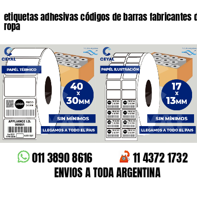 etiquetas adhesivas códigos de barras fabricantes de ropa