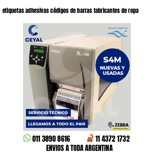 etiquetas adhesivas códigos de barras fabricantes de ropa