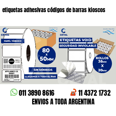 etiquetas adhesivas códigos de barras kioscos