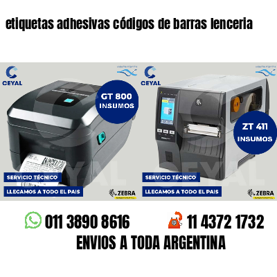 etiquetas adhesivas códigos de barras lenceria