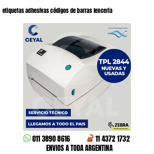 etiquetas adhesivas códigos de barras lenceria