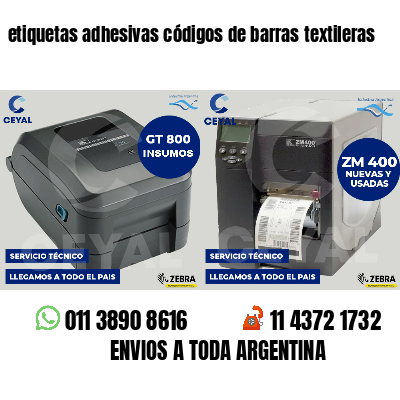 etiquetas adhesivas códigos de barras textileras