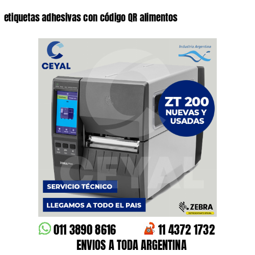 etiquetas adhesivas con código QR alimentos