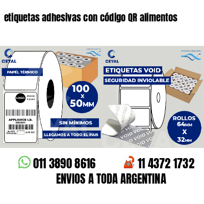 etiquetas adhesivas con código QR alimentos