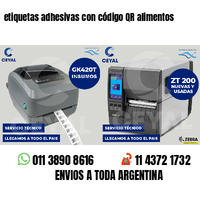 etiquetas adhesivas con código QR alimentos