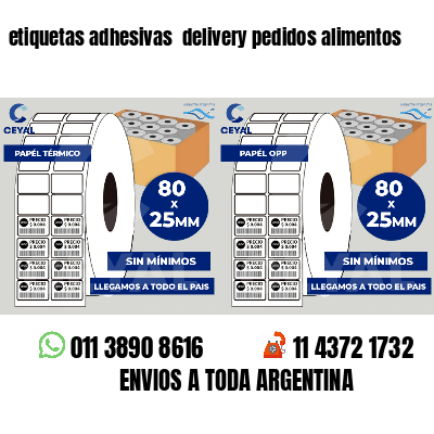 etiquetas adhesivas  delivery pedidos alimentos