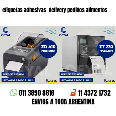 etiquetas adhesivas  delivery pedidos alimentos