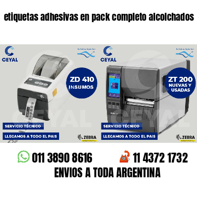 etiquetas adhesivas en pack completo alcolchados