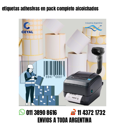 etiquetas adhesivas en pack completo alcolchados