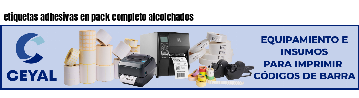 etiquetas adhesivas en pack completo alcolchados