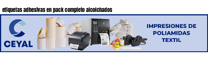 etiquetas adhesivas en pack completo alcolchados