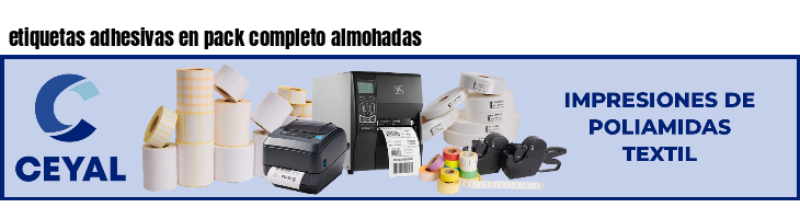 etiquetas adhesivas en pack completo almohadas