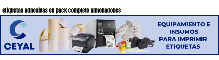 etiquetas adhesivas en pack completo almohadones