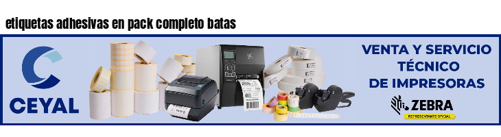 etiquetas adhesivas en pack completo batas