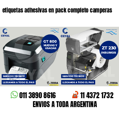 etiquetas adhesivas en pack completo camperas