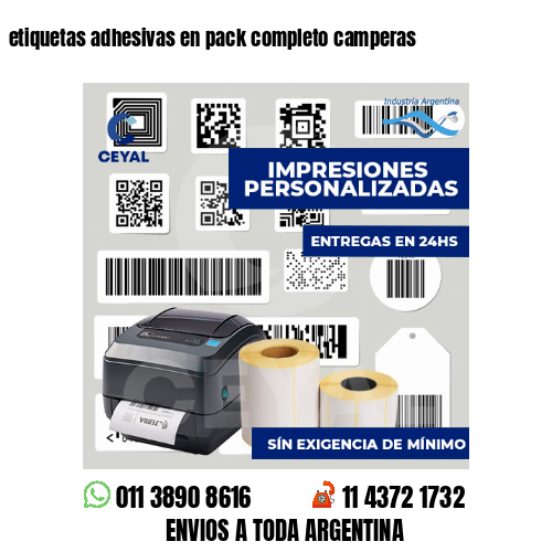 etiquetas adhesivas en pack completo camperas