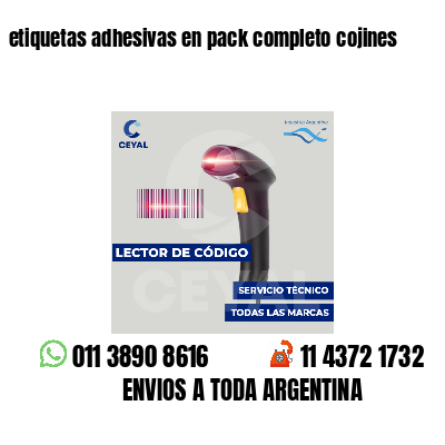 etiquetas adhesivas en pack completo cojines