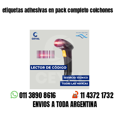etiquetas adhesivas en pack completo colchones