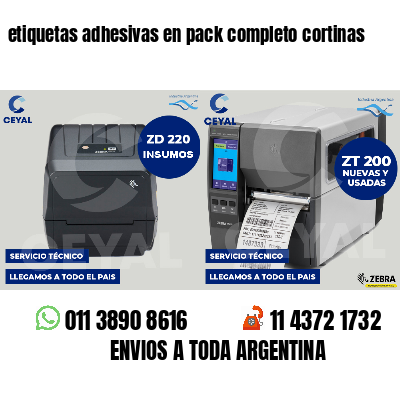 etiquetas adhesivas en pack completo cortinas